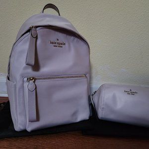 Kate Spade Nylon Medium Chelsea Backpack & Nylon Cosmetic Case Set